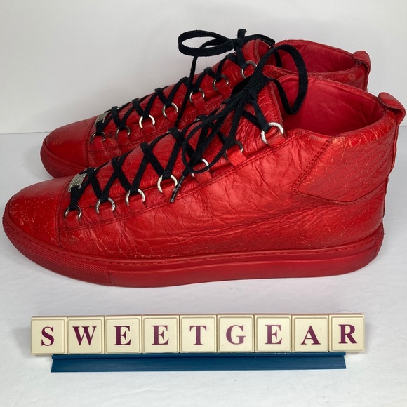Balenciaga Arena High Creased Leather Red - Picture 5 of 16